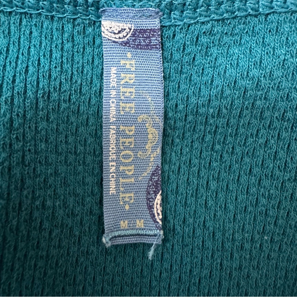 Free People Y2K Thermal Waffle Knit Lace Babydoll Top - Picture 8 of 11